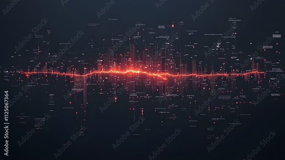 Poster A futuristic chart with seamless bars blending into each other, glowing against a neutral backdrop.
