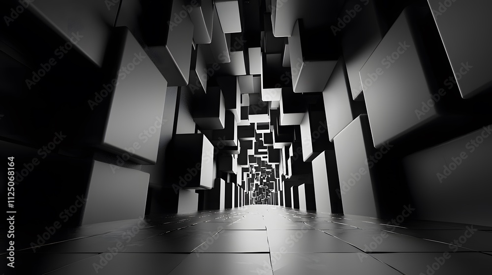 Aufkleber A smooth transition between geometric shapes in a clean gradient-filled environment.