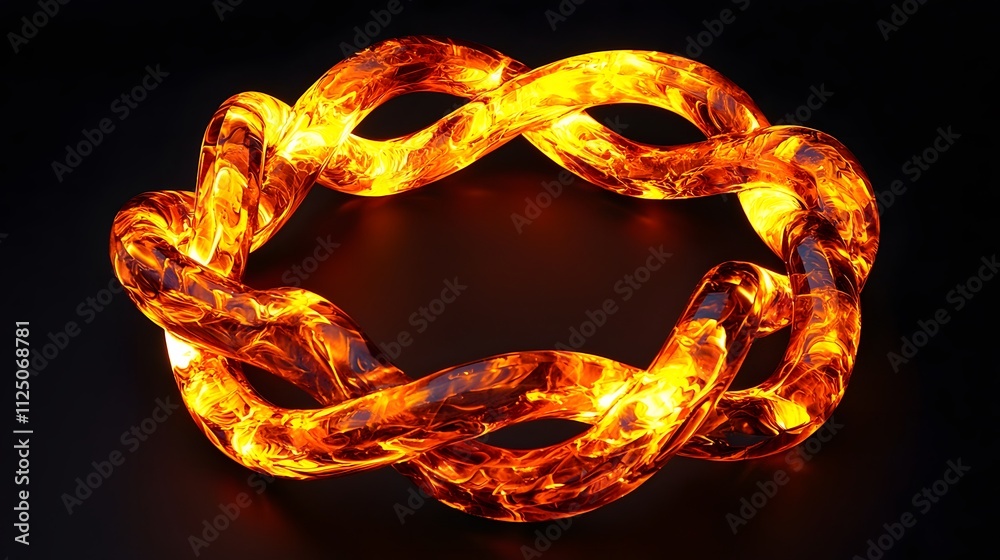 Aufkleber A glowing ring of interwoven arcs forming a seamless and infinite loop.