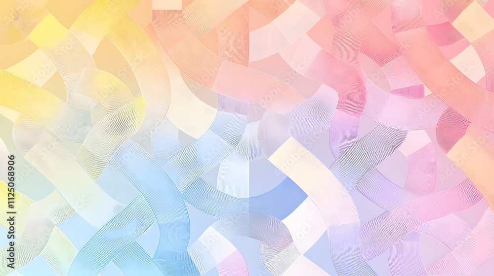 Poster A soft gradient-filled pattern of interlocking loops forming a seamless design.