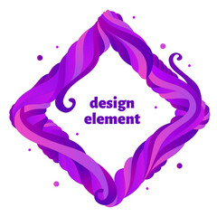Gradient abstract frame with flowing liquid shapes. Dynamic shapes and lines. Vector.