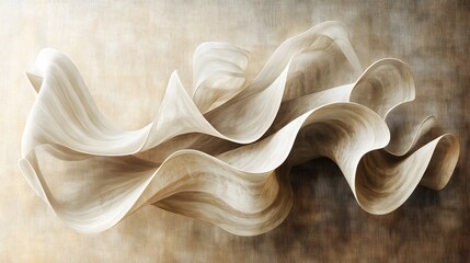 An artistic depiction of layered abstract shapes transitioning smoothly across a minimalist surface.