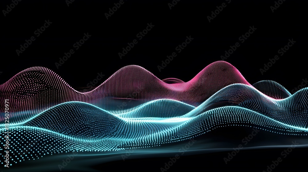 Poster A conceptual visualization of seamless digital networks using glowing arcs and points.
