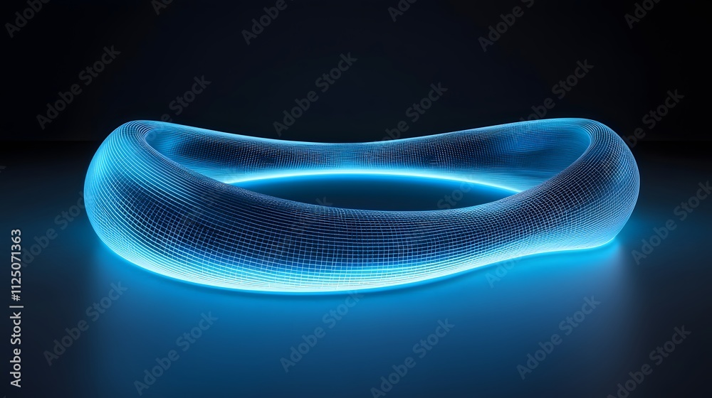Aufkleber A high-tech visualization of seamless flow using glowing arcs and subtle shading.