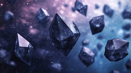 Obraz premium Dazzling Crystalline Formations Adrift in the Cosmic Void