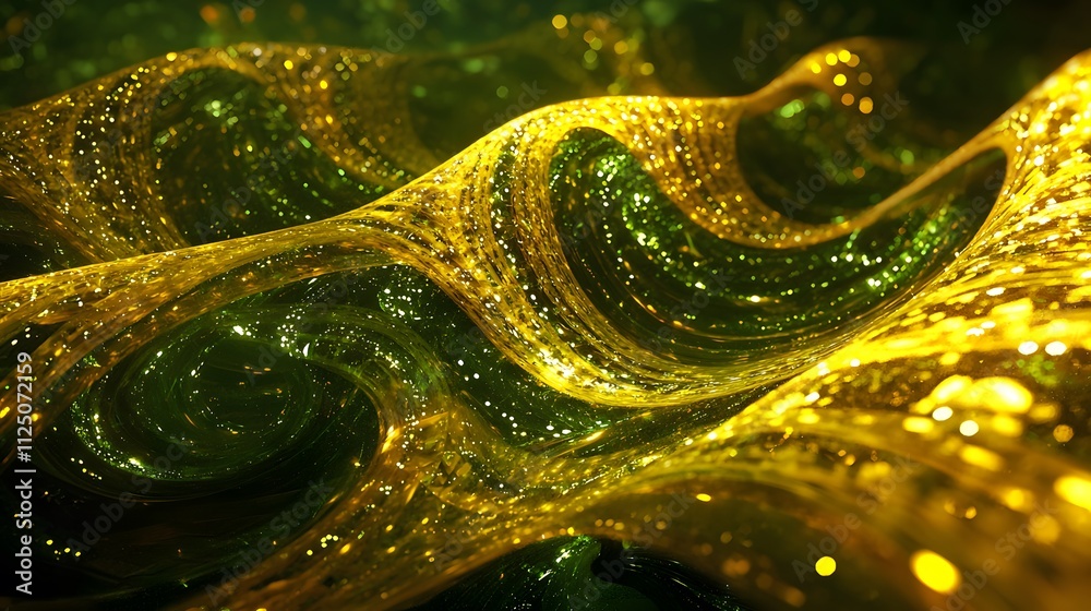 Poster A conceptual design of translucent glowing pathways merging seamlessly into a unified pattern.