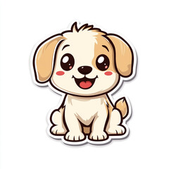 Fototapeta premium A cute cartoon dog with a big smile on its face.