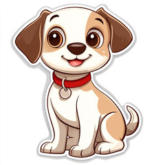 Fototapeta premium A cute cartoon dog with a big smile on its face.