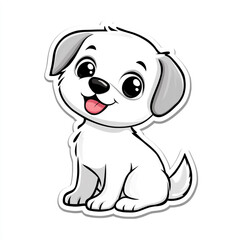 A cute cartoon dog with a big smile on its face.