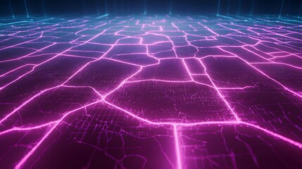 Fototapeta premium A clean layout of glowing interconnected lines forming a seamless digital network in subtle pastel shades.