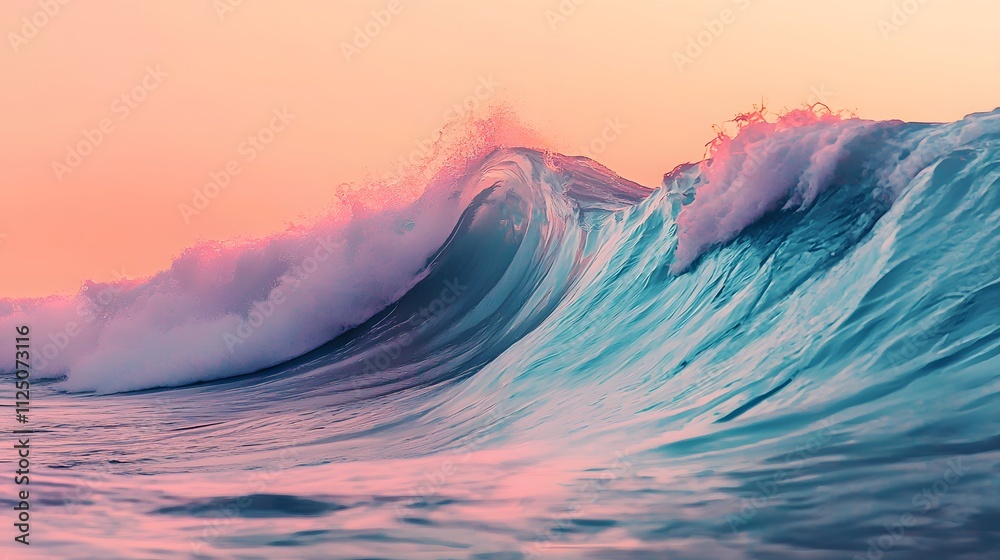 Poster A minimalist wave design in soft gradients creating a smooth, seamless flow across the composition.