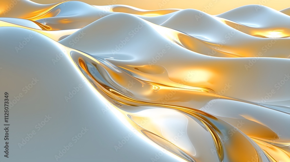 Aufkleber A futuristic perspective of soft glowing waves blending smoothly into each other.