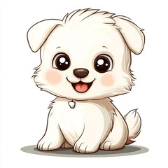 Fototapeta premium A cute cartoon dog with a big smile on its face.