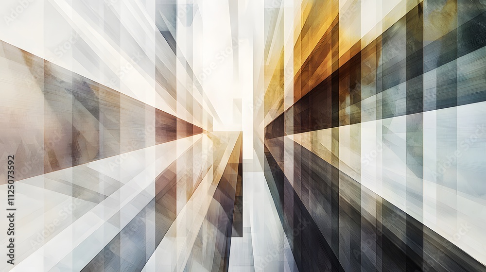 Poster A symmetrical layout of translucent geometric layers arranged in a seamless, flowing design.