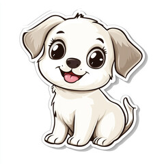 Obraz premium A cute cartoon dog with a big smile on its face.