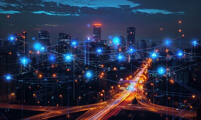 互联网科技大数据网络智慧城市背景