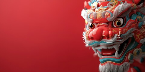 Fototapeta premium A vibrant close-up of a magnificent Chinese Tiger for Chinese New Year