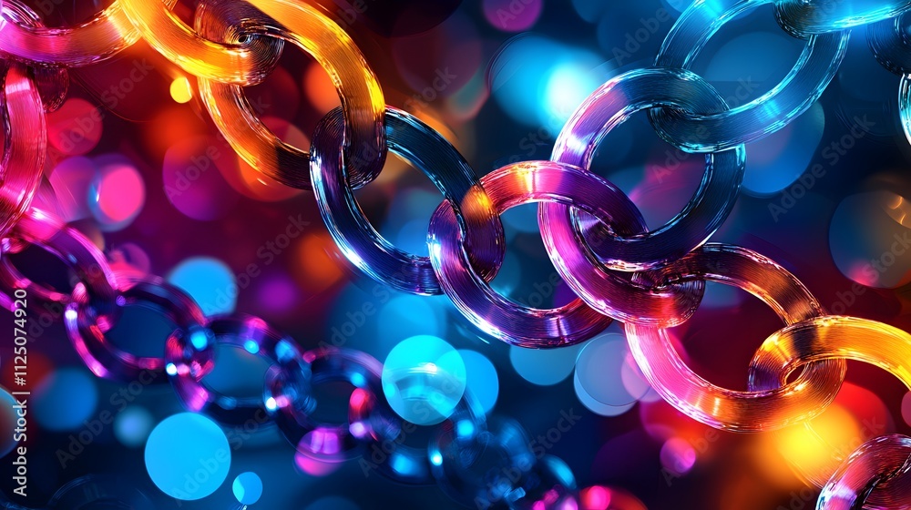 Aufkleber A conceptual representation of glowing interlocking circles forming a seamless pattern.