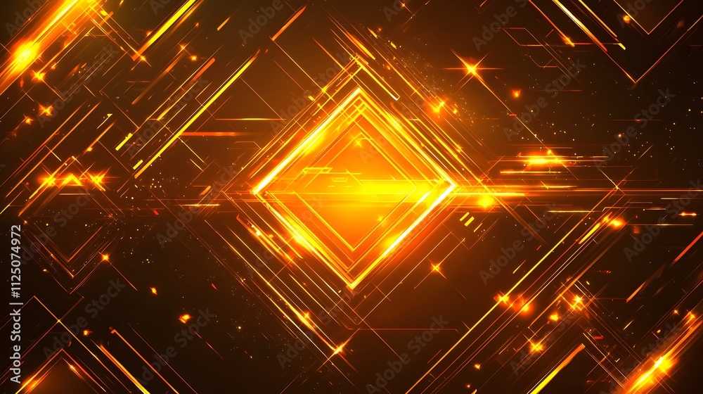 Poster a futuristic background of glowing geometric shapes merging seamlessly into a cohesive design.