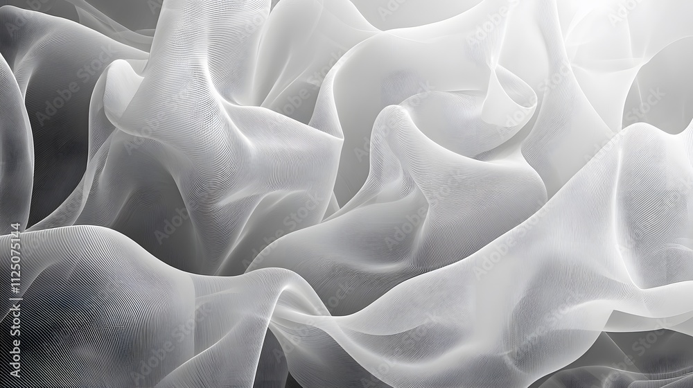 Aufkleber An abstract depiction of translucent flowing shapes creating a seamless digital motion.