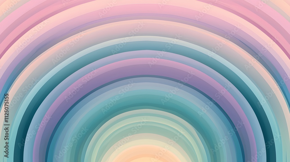 Fototapete a symmetrical arrangement of soft gradient arcs forming a minimalist seamless texture.