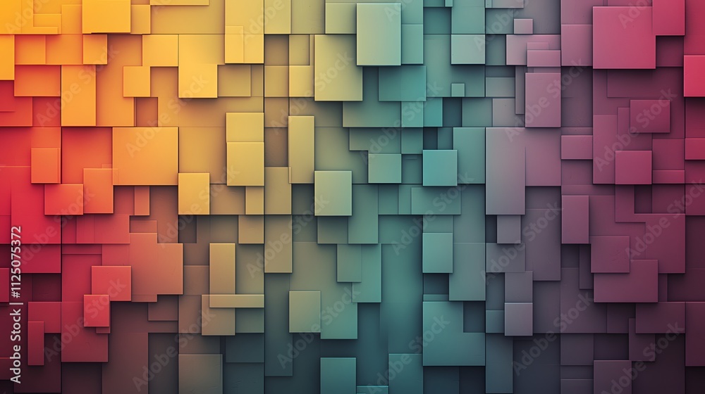 Aufkleber Overlapping translucent rectangles arranged symmetrically, blending seamlessly into a gradient.