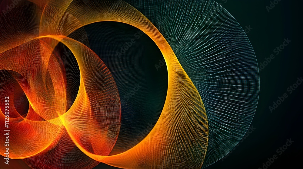Poster Abstract translucent circles glowing softly, creating a dynamic seamless effect.