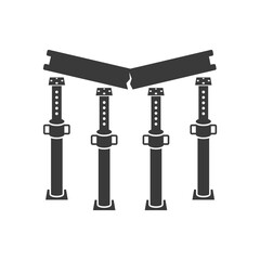 Ceiling supports to support concrete slabs glyph icon isolated on white background.Vector illustration