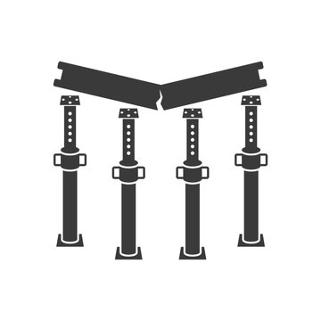 Ceiling supports to support concrete slabs glyph icon isolated on white background.Vector illustration