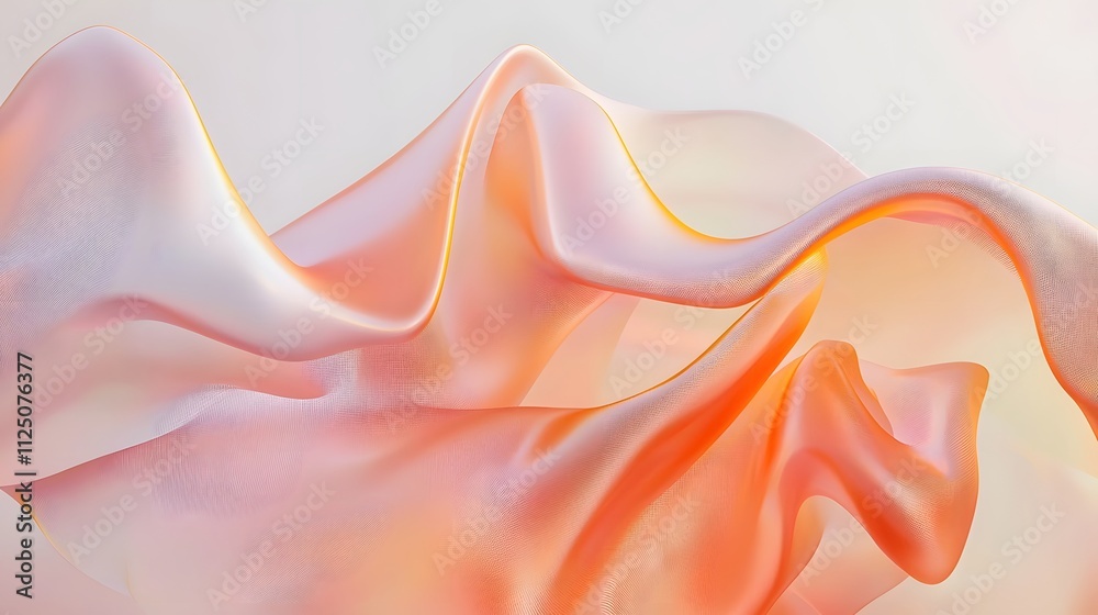 Poster Abstract ribbons in soft gradients connecting in a seamless flow, symbolizing smooth communication.