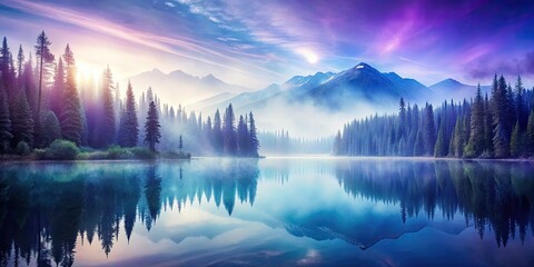 Fototapeta premium Double Exposure Gradient Wallpaper: Abstract Blurred Background, Solid Color Overlay, Digital Art