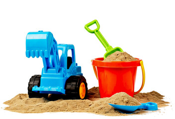 Toy Excavator and Sand Buckets for Creative Playtime