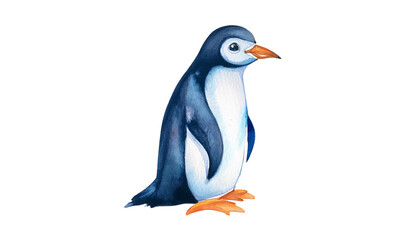 Adorable Watercolor Penguin Illustration Cute Wildlife Antarctic Bird Children s Book