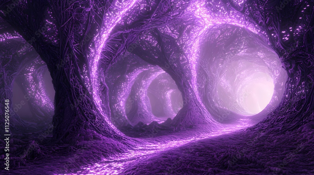 Poster a futuristic representation of glowing pathways forming a seamless digital network.