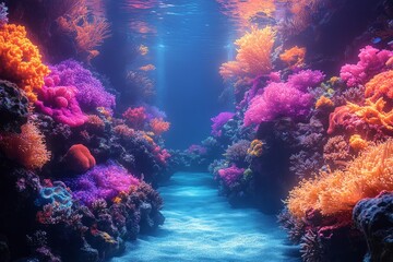 Obraz premium Explore the vibrant underwater coral reef ecosystem