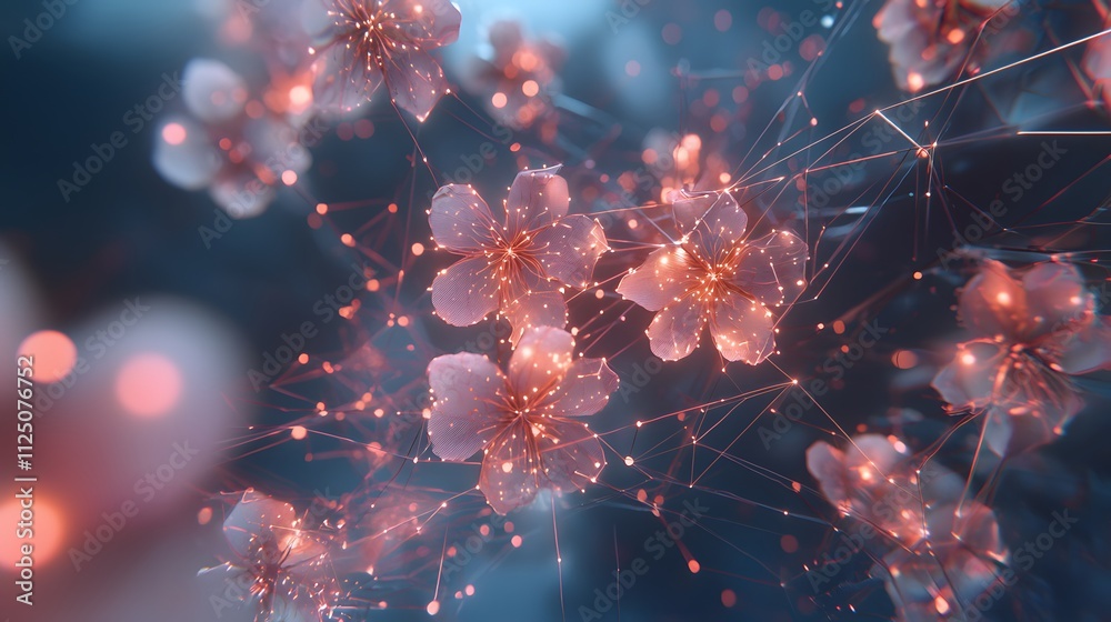 Aufkleber A clean grid of glowing nodes interwoven to create a seamless flow of data connectivity.