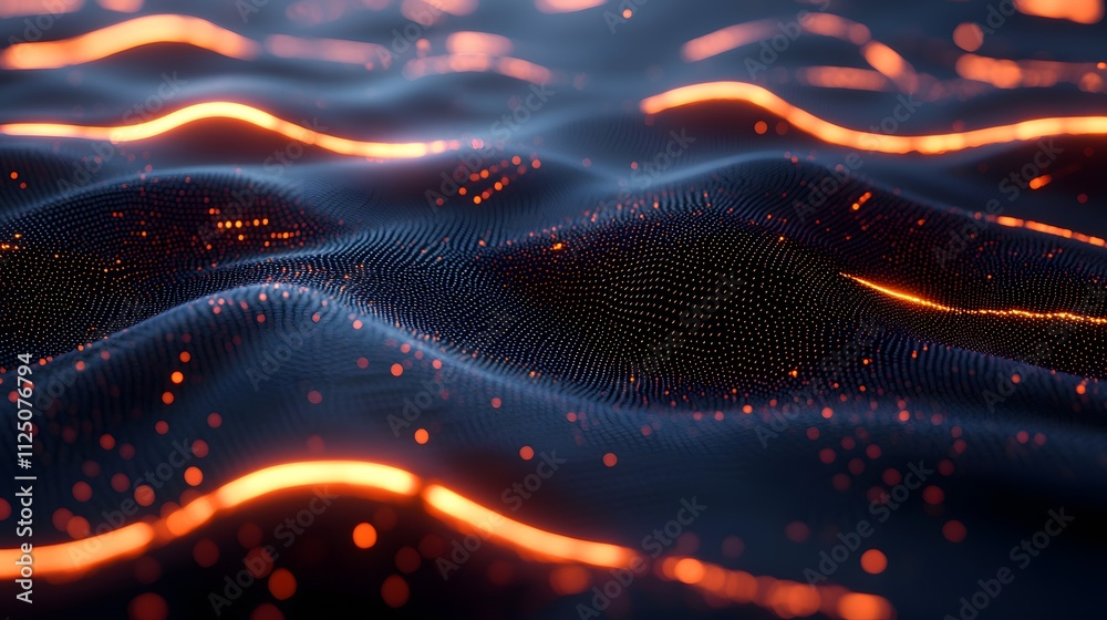 Aufkleber A conceptual image of glowing lines weaving into a continuous seamless pattern.