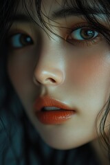 beautiful asian woman portrait close-up shot best for social media post
