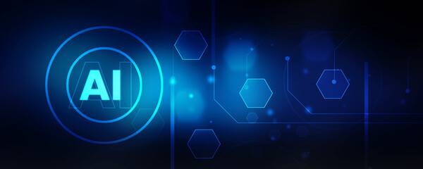 2d illustration Artificial Intelligence (AI) concept