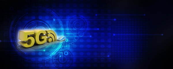 3d rendering 5G Network 5G Connection with WiFi connected mouse