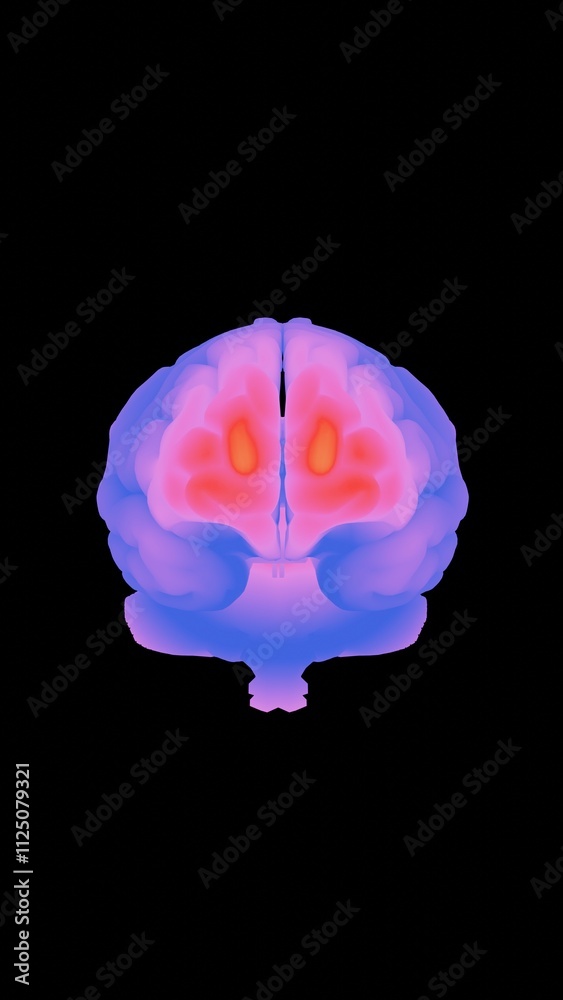 Aufkleber Abstract Brain Visualization with Soft Gradient Colors
