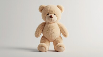 Obraz premium Soft Plush Teddy Bear Isolated on White Background 3D