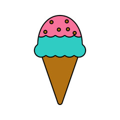 ice cream cone Icon illustration perfect for designs related to circus and carnival themes