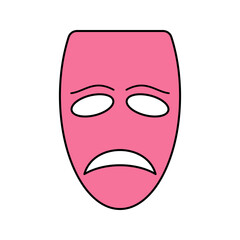 sad mask Icon illustration perfect for designs related to circus and carnival themes