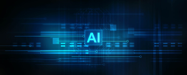 2d illustration Artificial Intelligence (AI) concept