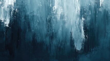 Abstract blue and teal artwork featuring layered brush strokes and texture.