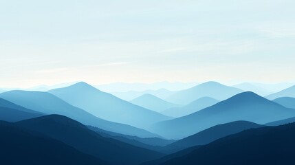 Fototapeta premium Captivating Mountainous Landscape with Soft and Smooth Blue Sky Gradient