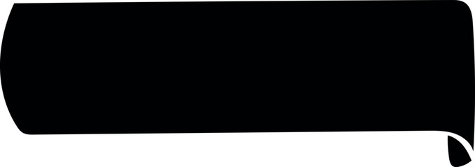 Black vintage ribbon banner in modern simple flat design. Vector illustration