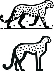 Simple and Minimalist Cheetah Vector on White Background