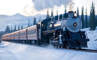 Naklejka premium Christmas Magic on the Polar Express